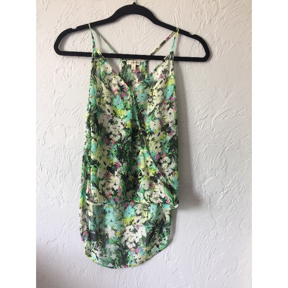 Floral Print Tank Top -Lily White